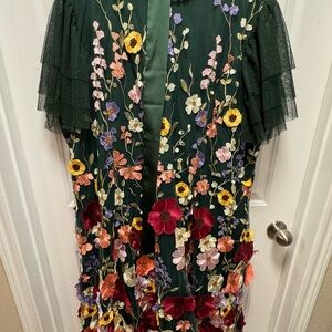 JessaKae Green Sundress with Flutter Sleeves for Cocktail